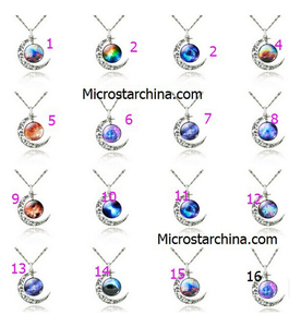 Nuevo 2015 EN STOCK Joyería Al Por Mayor Mujeres Universo <span class=keywords><strong>Galaxy</strong></span> Collar de Luna creciente - Product Image 4