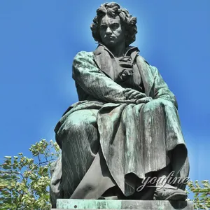 YOUFINE Escultura de <span class=keywords><strong>Beethoven</strong></span> Sentado en Bronce Fundido a Tamaño Real para Salón de Música y Jardín - Product Image 2