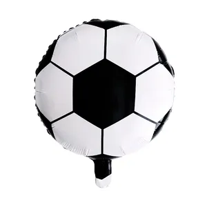 充气 18英寸圆形足球球形气球儿童运动玩具铝箔足球气球排球篮球气球