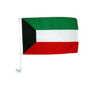Huiyi özel baskılı ülke kuveyt mini araba pencere bayrağı