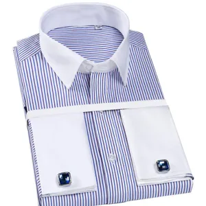 Degli uomini tessuto camicia/camicia di vestito con frech collegamento di polsino