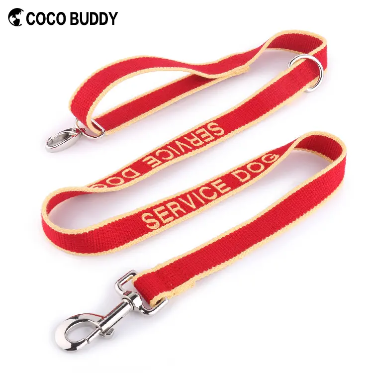 首輪付き犬の鎖カスタム刺Embroideredサービス犬の感情的なサポート動物のペットの首輪と鎖のセット