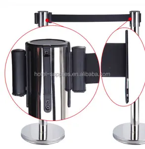 23KG Mirror Polished Retractable Belt Stanchion Queue Barrier