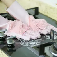 Новый тренд Amazon, кухонные аксессуары, инструменты, Чистящие резиновые волшебные силиконовые перчатки для мытья посуды