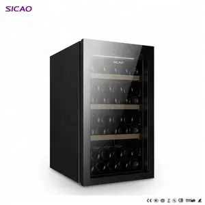 Mini enfriador de vino con espejo, refrigerador de mesa eléctrico de vidrio para vino, 121L, 49 botellas