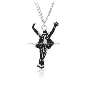 Classic MJ Jewelry Necklace Pop Star Singer Enamel Pendant Dancing Michael Jackson Necklace