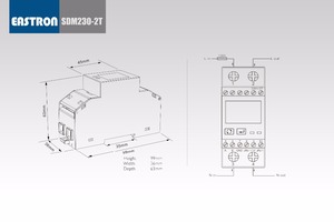 Medidor de kWh monofásico de, medidor de potencia de energía de doble tarifa, medidor eléctrico inteligente <span class=keywords><strong>Modbus</strong></span> de montaje en riel DIN - Product Image 6