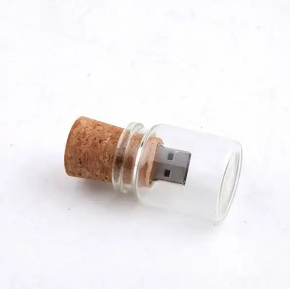 In logo miễn phí trôi glass bottle cork usb 2.0 3.0 flash stick của tùy chỉnh thực hiện bán buôn Trung Quốc