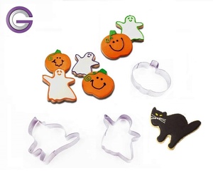 Set di 3 Stampini/Formine per Biscotti a Forma di Zucca di <span class=keywords><strong>Halloween</strong></span> in Acciaio Inossidabile - Product Image 1