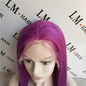 Vente chaude <span class=keywords><strong>haie</strong></span> humains Brésiliens avant de lacet perruque violet couleur pour femme noire - Product Image 3