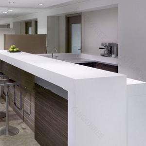 אופנה עגול מחשב שולחן לבן מעוקל דלפק קבלת - Product Image 5