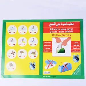 Stiker Buku Glitter Transparan 10 Buah/Lot, Film Buku Perekat Tidak Beracun Lingkungan 50*36Cm Warna Murni