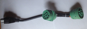 Connecteur adaptateur Y 9 broches de type vert pour camion lourd vers connecteur OBD 2 16 broches avec câble auxiliaire 30mm J1939 Deutsch - Product Image 2