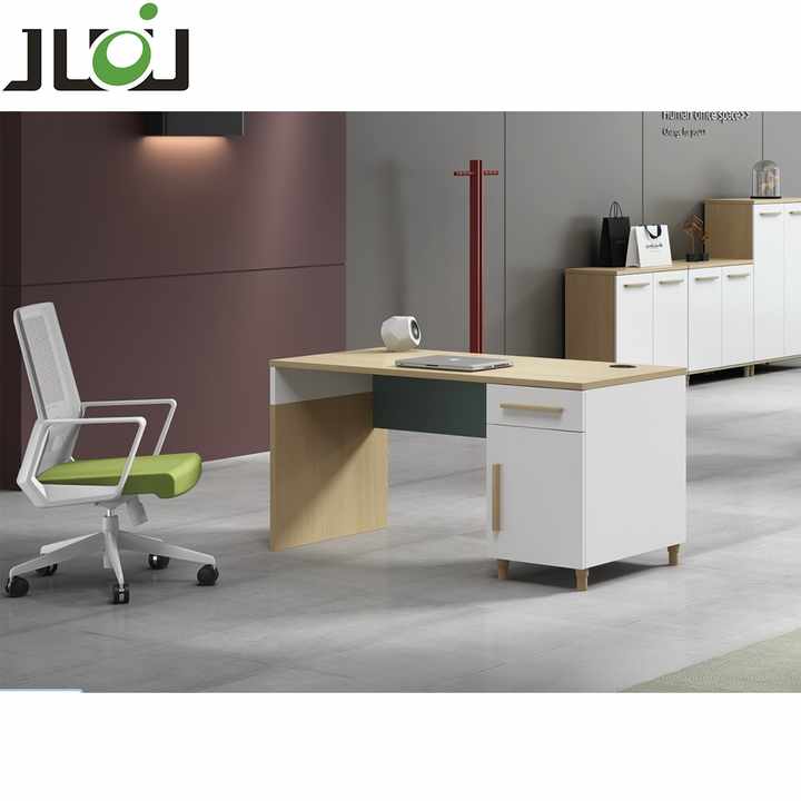 Modern Office Desk Oak - Single Desk for 1 Person