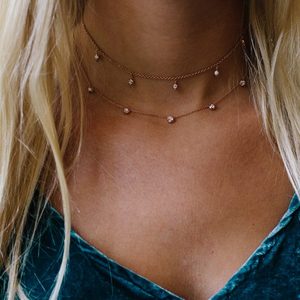 <strong>Lily</strong> Choker Pure 925 Sterling Silver Handmade CZ Collar <strong>Necklace</strong> - Product Image 4