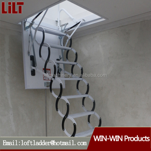 Household Aluminum Folding Retractable <strong>Stair</strong> Lift the Attic Interior Padded Invisible Ladder Telescopic Ladder - Product Image 6