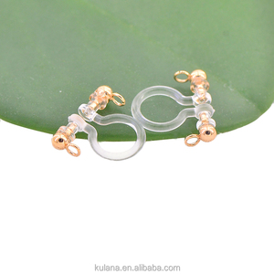 <span class=keywords><strong>Orecchini</strong></span> a <span class=keywords><strong>Clip</strong></span> in Resina Plastica Stile Classico con Anello di Collegamento, Placcati in Oro 18K, Trasparenti, Moda Femminile PE852903 - Product Image 1