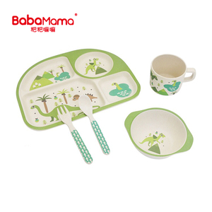 Non Toxique Réutilisable Château 5 Pièce Enfant Dîner Ensemble de bambou Bébé Alimentation Bol Cuillère Fourchette Tasse pour Les Garçons et Les Filles - Product Image 4