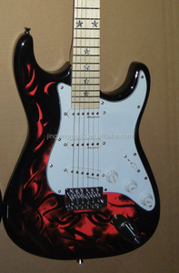 En gros 6 Cordes Crâne/Fantôme/Drapeau/Rose Pin-Up Image Électrique Guitares Usine - Product Image 6
