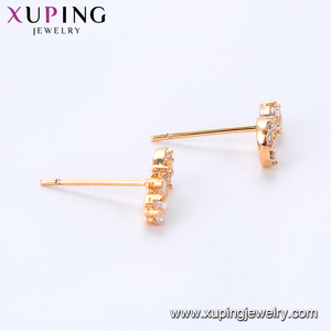 64497 Xuping dernières conceptions de bijoux en or artificiel fantaisie 18k or trois pièces ensemble de bijoux de mariée, bijoux artificiels