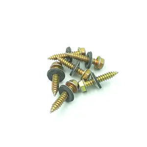 6.3x30 hex washer head yellow zinc plated self tapping screw