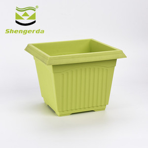 Jaune, vert, blanc et orange coloré carré gaint pot de fleur planteur - Product Image 1