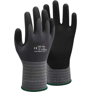 Guantes de trabajo de nitrilo, de espuma negra recubierta de nailon, 15 tamaños, baratos - Product Image 1
