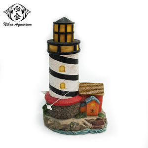 Kustlijn Landschap Zeekust Toren Hars Ambachtelijke Hars Vuurtoren Beeldjes Decoratie Voor <span class=keywords><strong>Aquarium</strong></span> Fish Tank - Product Image 6