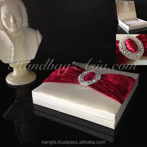 Luxury Wedding Box With Silk & Large Rhinestone Buckle
