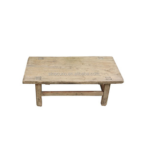 Tavolino da Tè Antico Cinese in Legno di <span class=keywords><strong>Olmo</strong></span> <span class=keywords><strong>Colore</strong></span> Naturale Robusto Tavolino da Caffè Rustico - Product Image 2