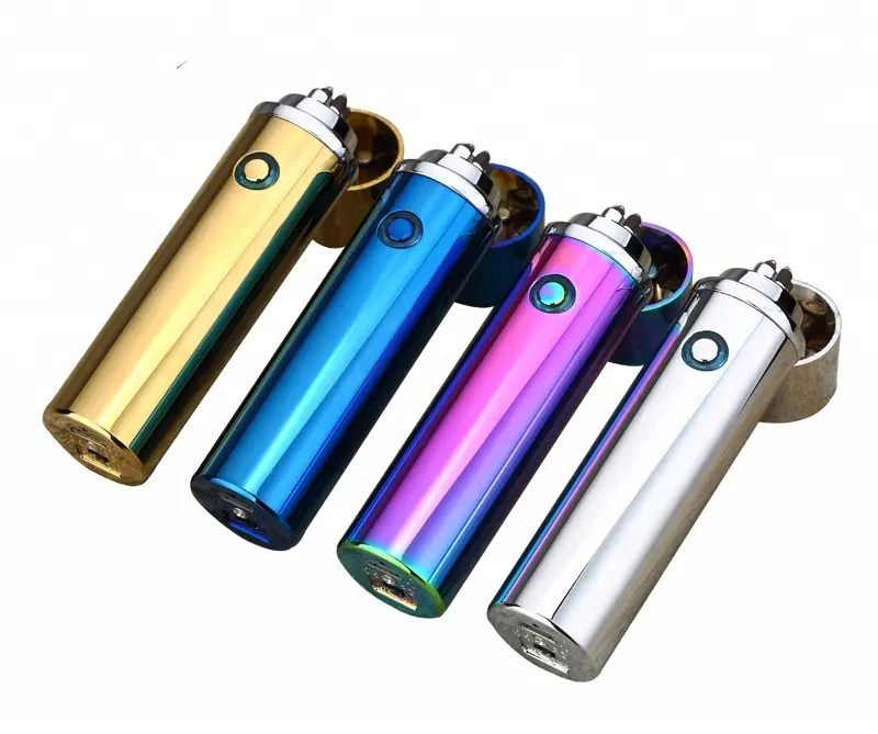 Dual Arc Electronic Cigarette Lighter USB Metal Rechargeable Windproof Flameless Electric Lighters Plasma Cigar Lighter