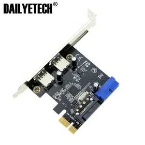 Adaptador de tarjeta Express PCI-E SuperSpeed, 2 puertos, Conector de 19 pines y 15 Pines, perfil alto y bajo, USB 3,0