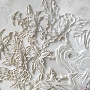 Arte Mural Moderno, Decoración de Interiores, Panel de Mármol Blanco Aran 3D - Product Image 5