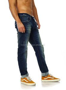 กางเกงยีนส์ผู้ชายเอวกลางแบบลำลอง Han Edition กางเกงยีนส์สีพลัสไซส์ - Product Image 4