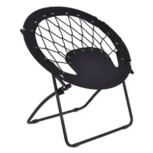 Folding Round Bungee Chair Steel Frame Outdoor Camping Hiking Garden Patio foldable chair