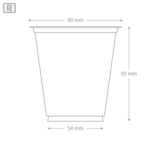 Gobelet en plastique PP jetable personnalisé imprimé V300-B, écologique, qualité alimentaire, encre de qualité alimentaire, capacité de 10 oz (300 ml), diamètre de 90 mm, surface plane transparente - Product Image 3