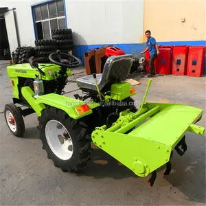 Trator de fazenda 12hp barato chinês com tiller, plow, lâmina de neve