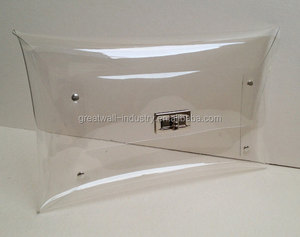 Medio Trasparente IN PVC Trasparente Frizione con la Stringa Catena per la spalla e cinghia per il polso, Frizione chiaro,, sacchetto di Frizione - Product Image 3
