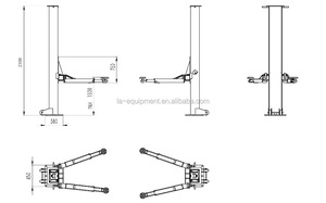Nacelle-ciseaux élévatrice mobile, pour voitures, deux vérins, 3000kg - Product Image 2