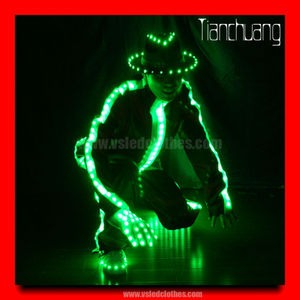 Couleur changement led vêtements Michael Jackson de danse de scène led costume, Michael Jackson gants lumineux - Product Image 2