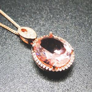 <span class=keywords><strong>Saphir</strong></span> <span class=keywords><strong>rose</strong></span> Morganite <span class=keywords><strong>Pendentif</strong></span> Pour Femmes Réel 925 Colliers en Argent Sterling Nouveaux Bijoux - Product Image 3