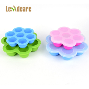 Pétalo en forma de Eco-friendly colorido silicona cake molde herramientas bebé asistencia caja de comida con tapa - Product Image 2