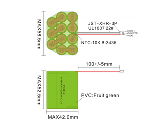 Pacote de Baterias Recarregáveis <span class=keywords><strong>NiMH</strong></span> <span class=keywords><strong>13.2V</strong></span> para Uso Industrial, 1500mAh, 11 Células - Product Image 1
