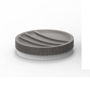 Nouveau porte-savon en polyrésine à grain de bois noir en forme de cylindre - Product Image 1