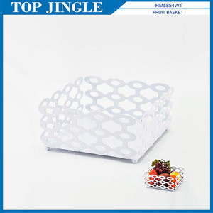 Cesta de fruta vacía de metal blanco de diseño decorativo - Product Image 2