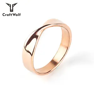 Craft Wolf Cincin Pasangan Mobius, Titanium Stainless Steel Vintage Mewah