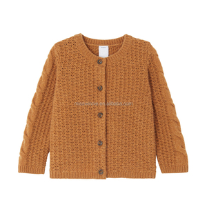 Abbigliamento da ragazza per bambini tinta unita autunno e inverno caldo cotone button-down bambini bambino ragazza cardigan maglione - Product Image 2