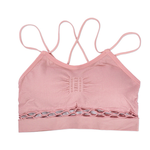 Camisola rosa para mujer, ropa interior Sexy de tubo en el pecho, sujetador hueco de hilo con almohadilla humectante, sujetador trasero de belleza - Product Image 2