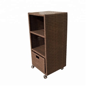 Étagère à <span class=keywords><strong>roulettes</strong></span> en rotin de jardin, armoire de salle de bain, boîtes de <span class=keywords><strong>rangement</strong></span> avec <span class=keywords><strong>roulettes</strong></span> - Product Image 3