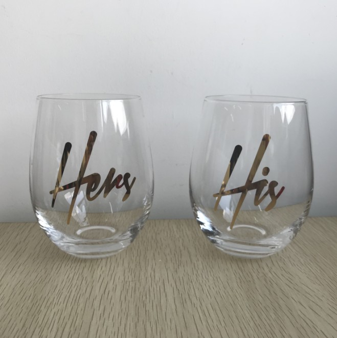 Wholesale Supplier High Clear Customized Unleaded Crystal Stemless Wine Glass Cup
